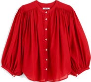 Madewell Shirred Voile Button-Up Top