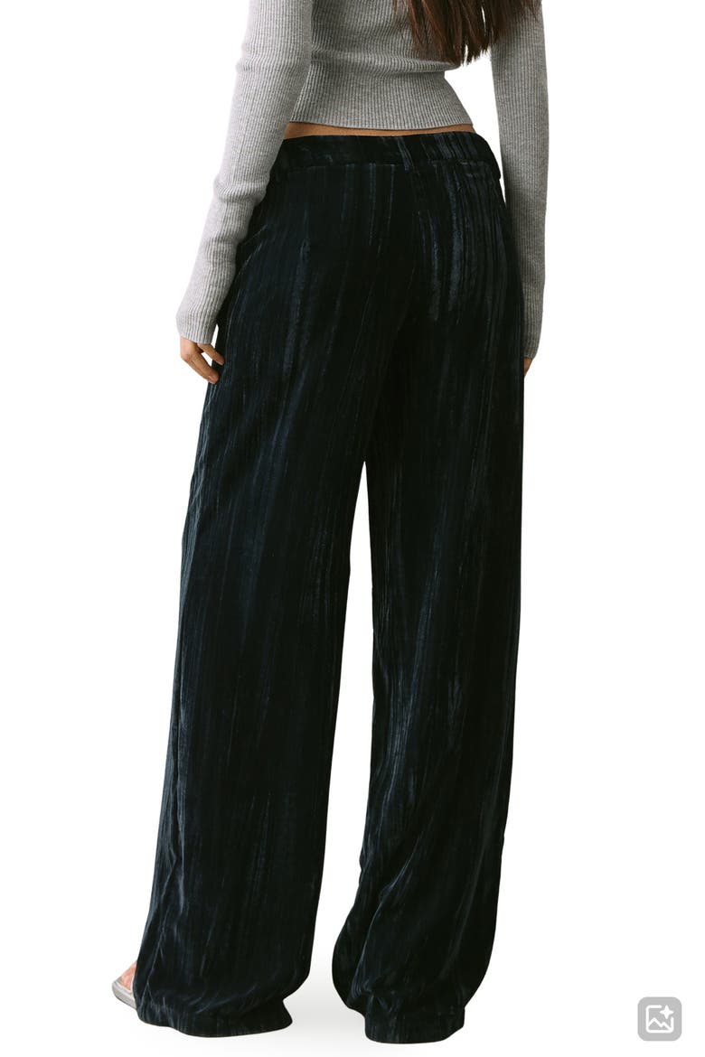 Straight Velvet Pants, Alternate, color, NAVY