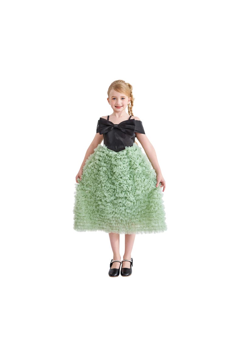 Marcella Bow Dress, Alternate, color, Green