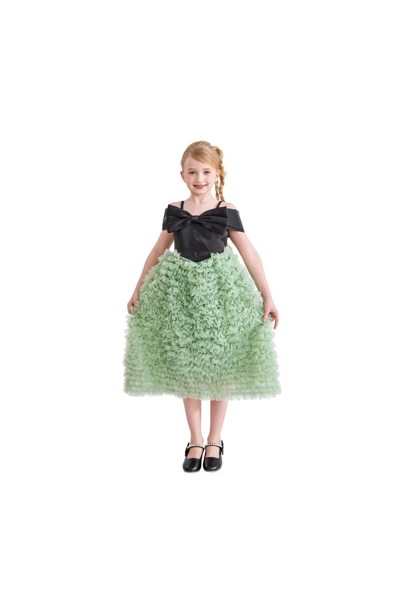 Tulleen Marcella Bow Dress, Alternate, color, Green