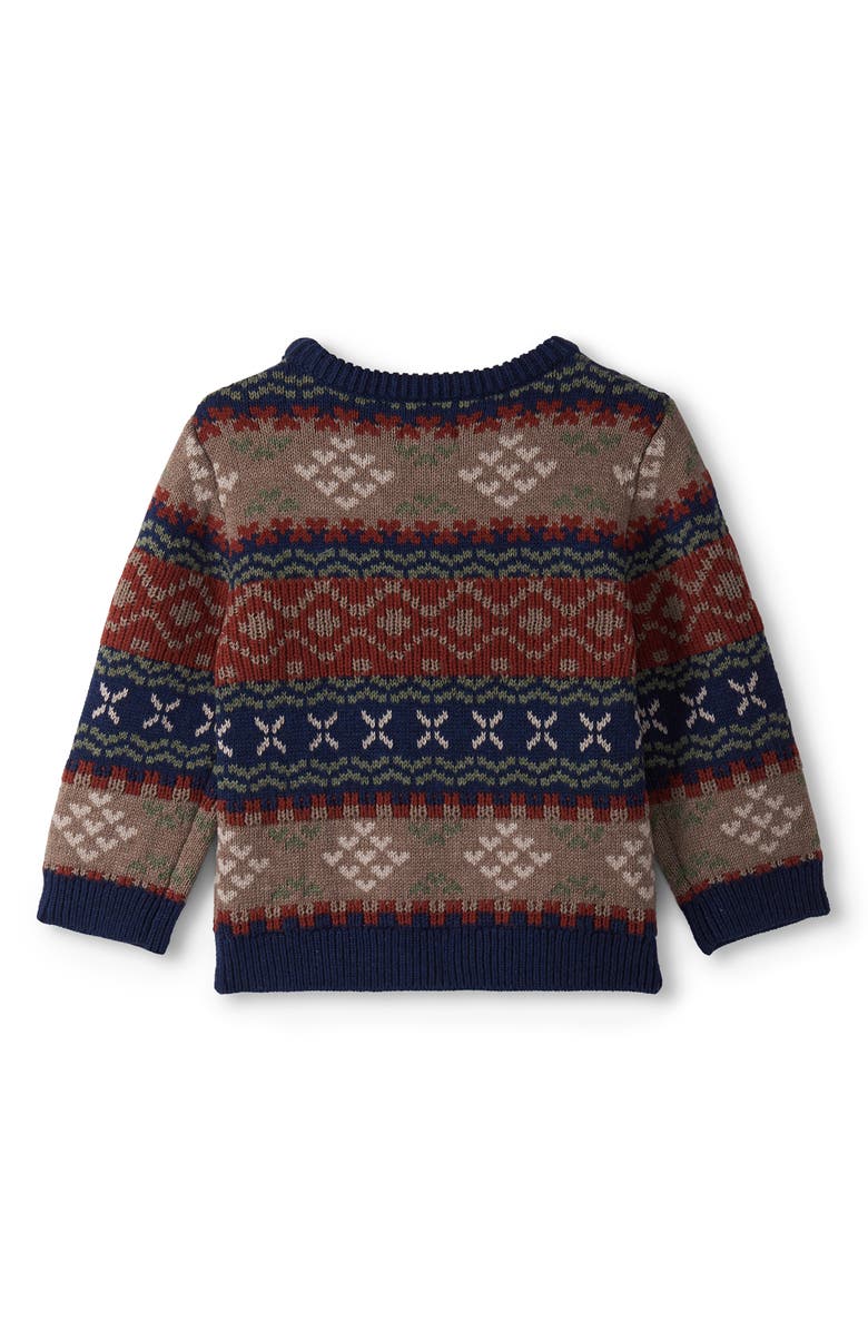 Hatley Fair Isle Cotton Blend Crewneck Sweater, Alternate, color, Blue