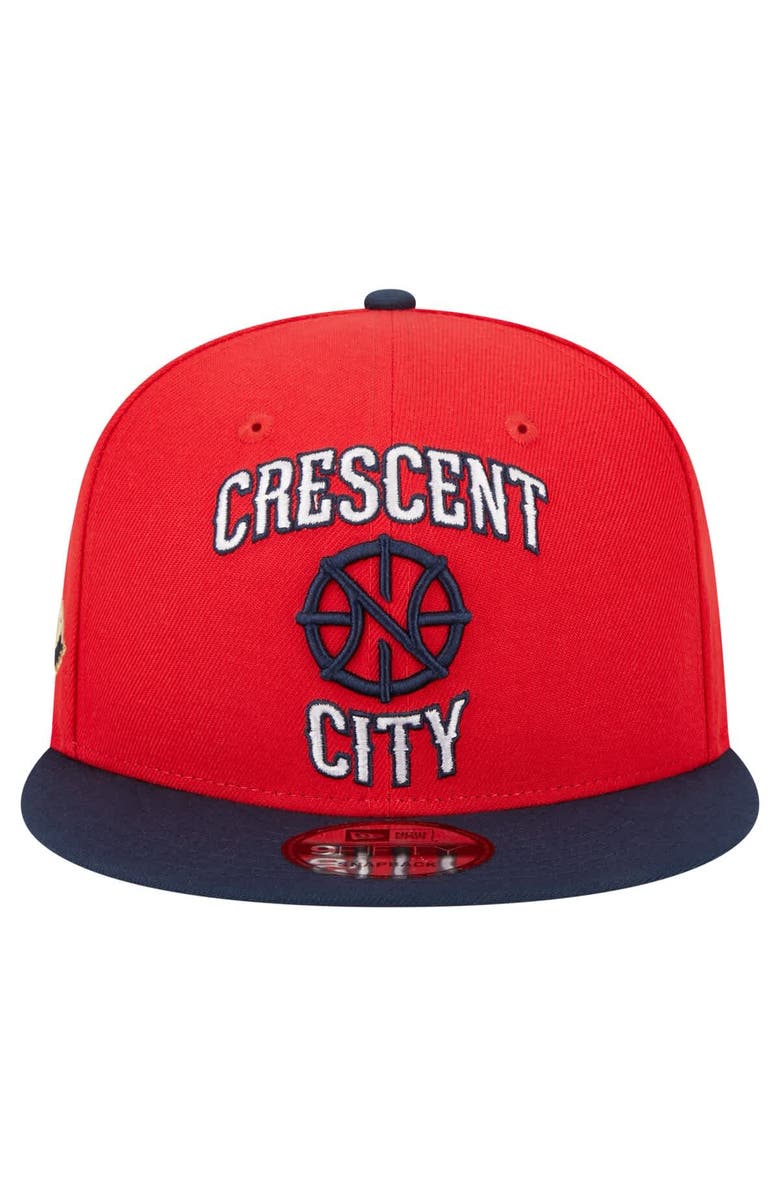 New Era Men's New Era Red New Orleans Pelicans Statement Edition Jersey Hook 9FIFTY Snapback Hat, Alternate, color, 