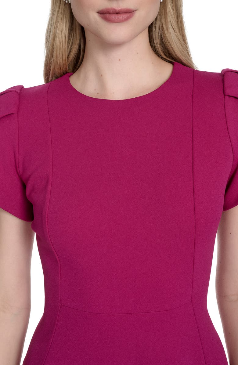 Calvin Klein Tulip Sleeve Fit & Flare Dress, Alternate, color, Boysenberry