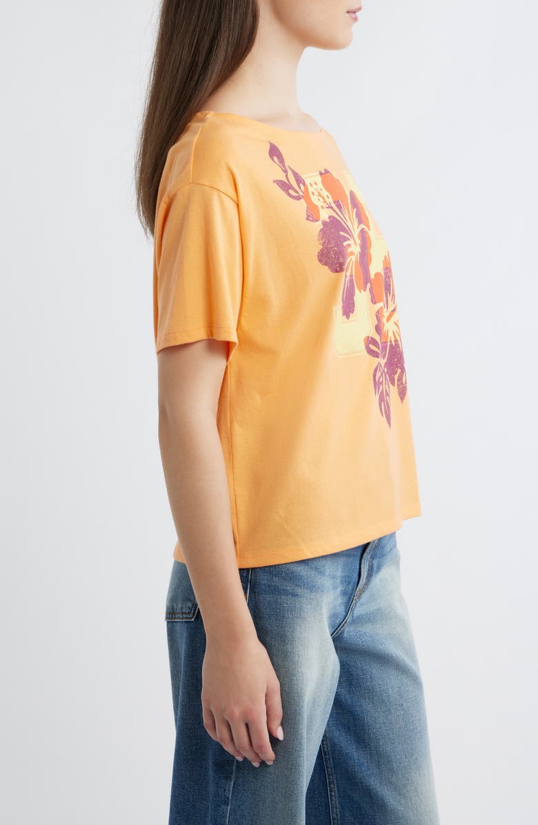 Vinyl Icons Floral Graphic T-Shirt, Alternate, color, Orange