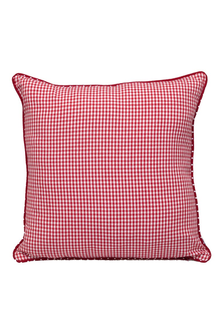 Pattern Cotton Pillow, Alternate, color, RED/WHITE