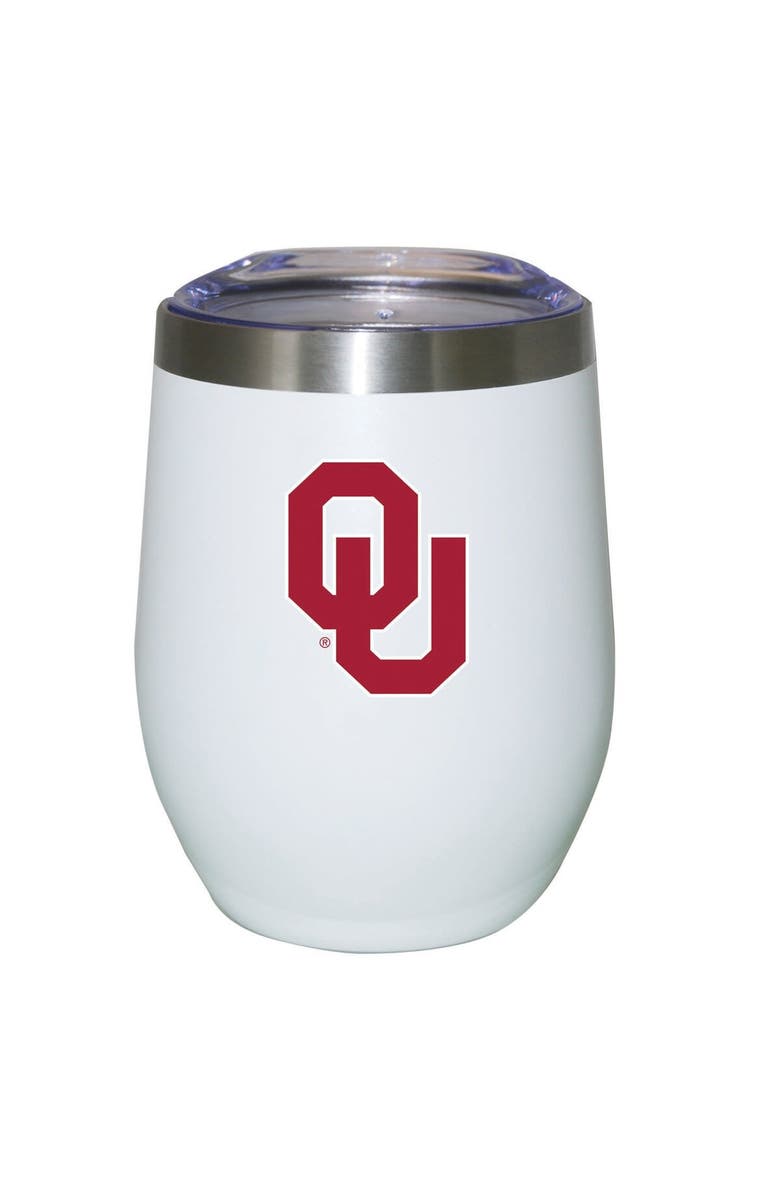 THE MEMORY COMPANY Oklahoma Sooners 12oz. Logo Stemless Tumbler, Main, color, White