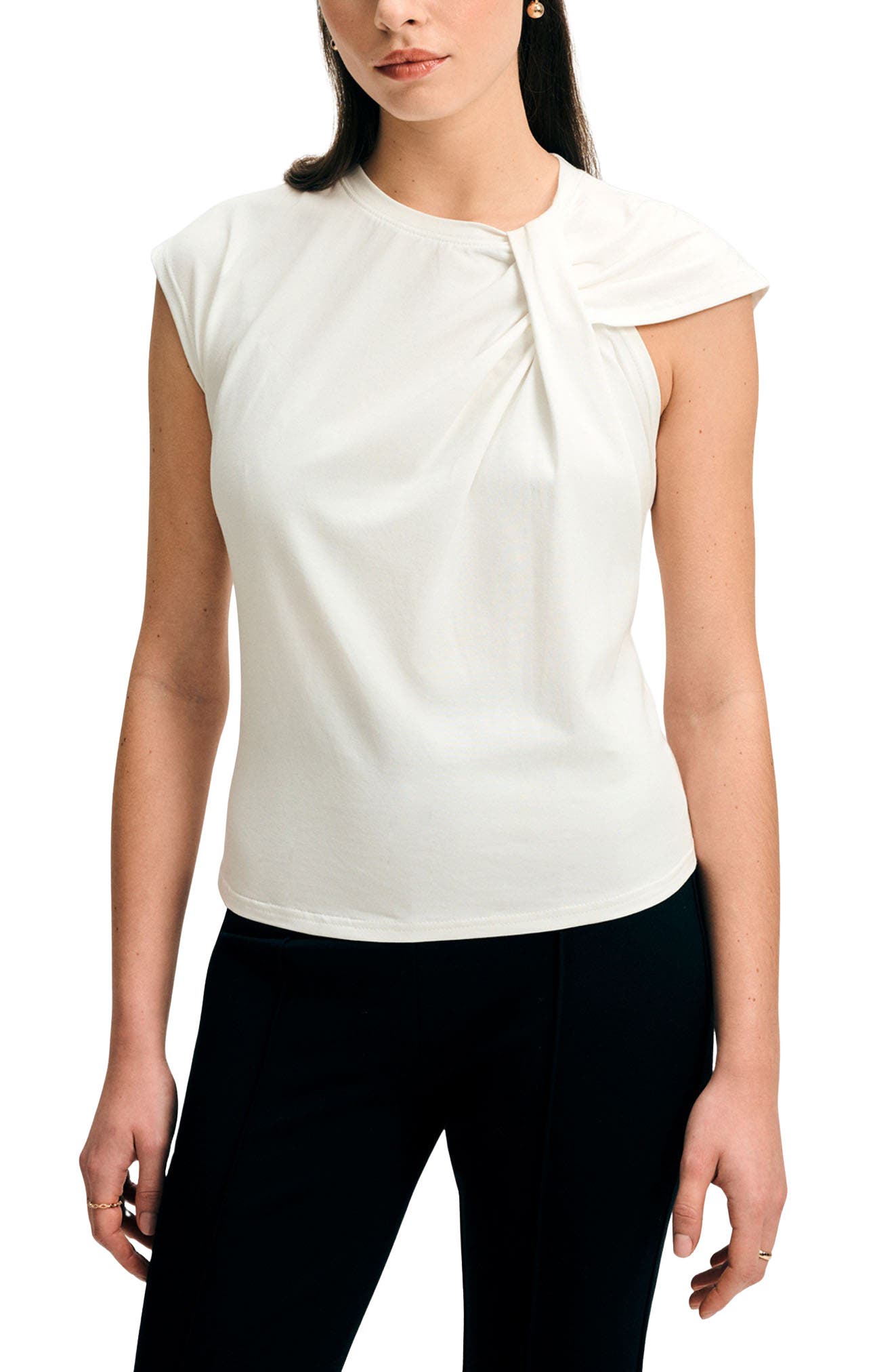 Cotton Twist Neck T-Shirt