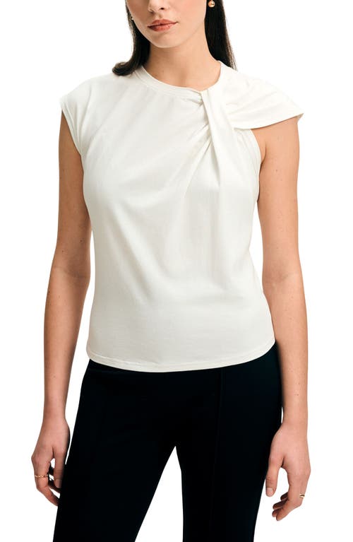 Isaac Mizrahi New York Cotton Twist Neck T-Shirt in White  product