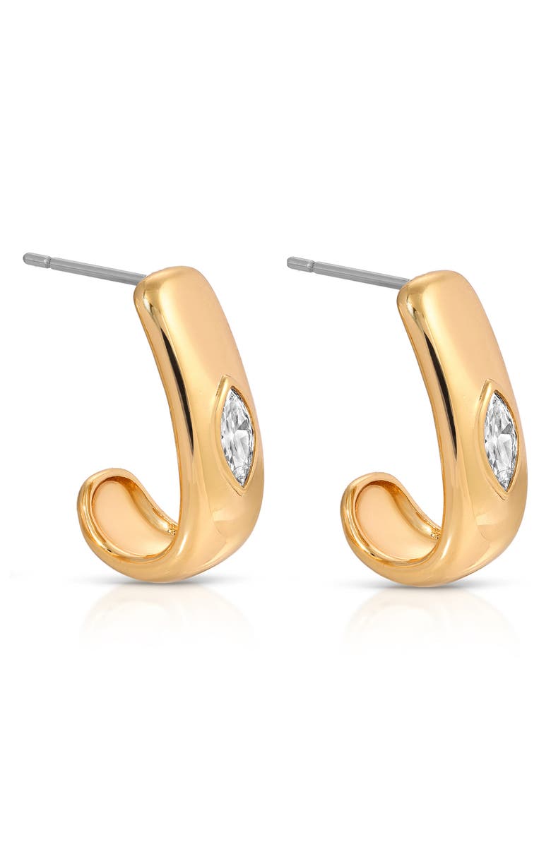 Ettika Marquise Hoop Earrings, Alternate, color, Gold