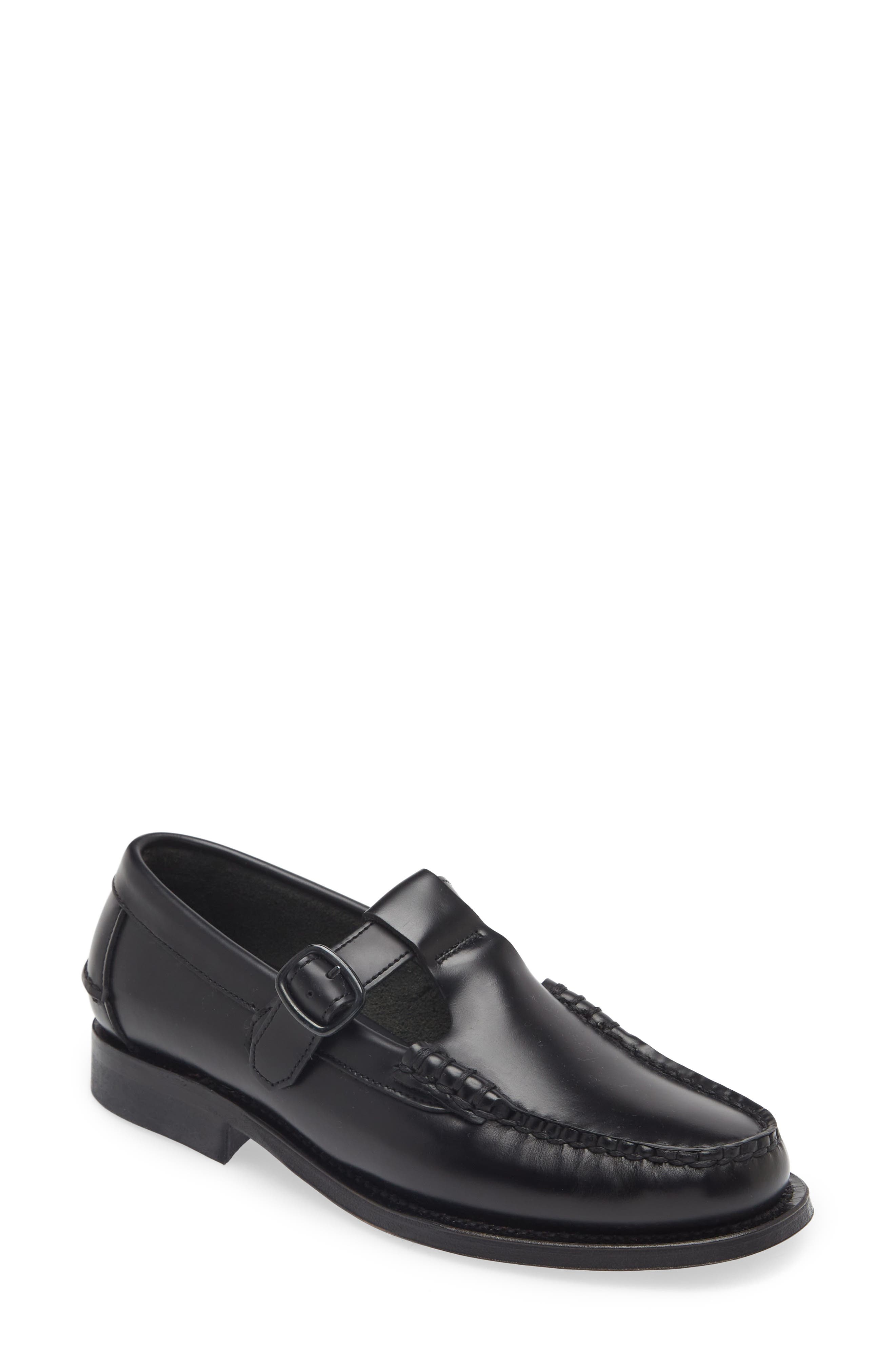 Alber T-Strap Loafer, Main, color, BLACK