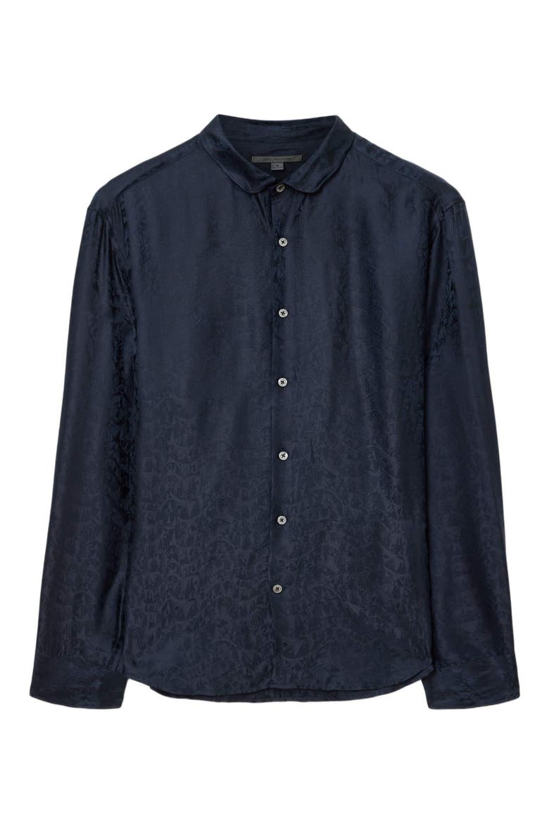 Orchard Abstract Jacquard Button-Up Shirt, Alternate, color, THISTLE