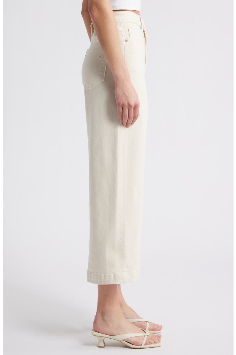 High Waist Crop Wide Leg Jeans, Alternate, color, CREAM