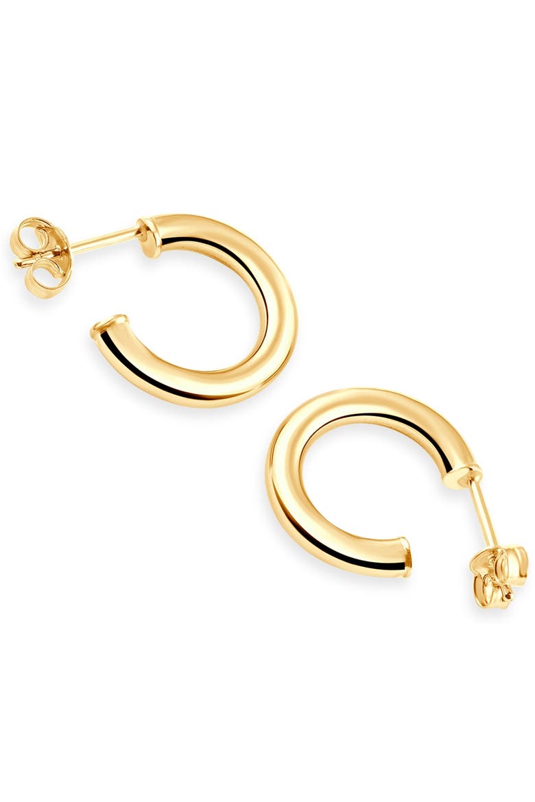 14k Gold 3mm Small Women's Hoop Earrings .5"  Tall 1 grams, Alternate, color, 14k Yellow Gold