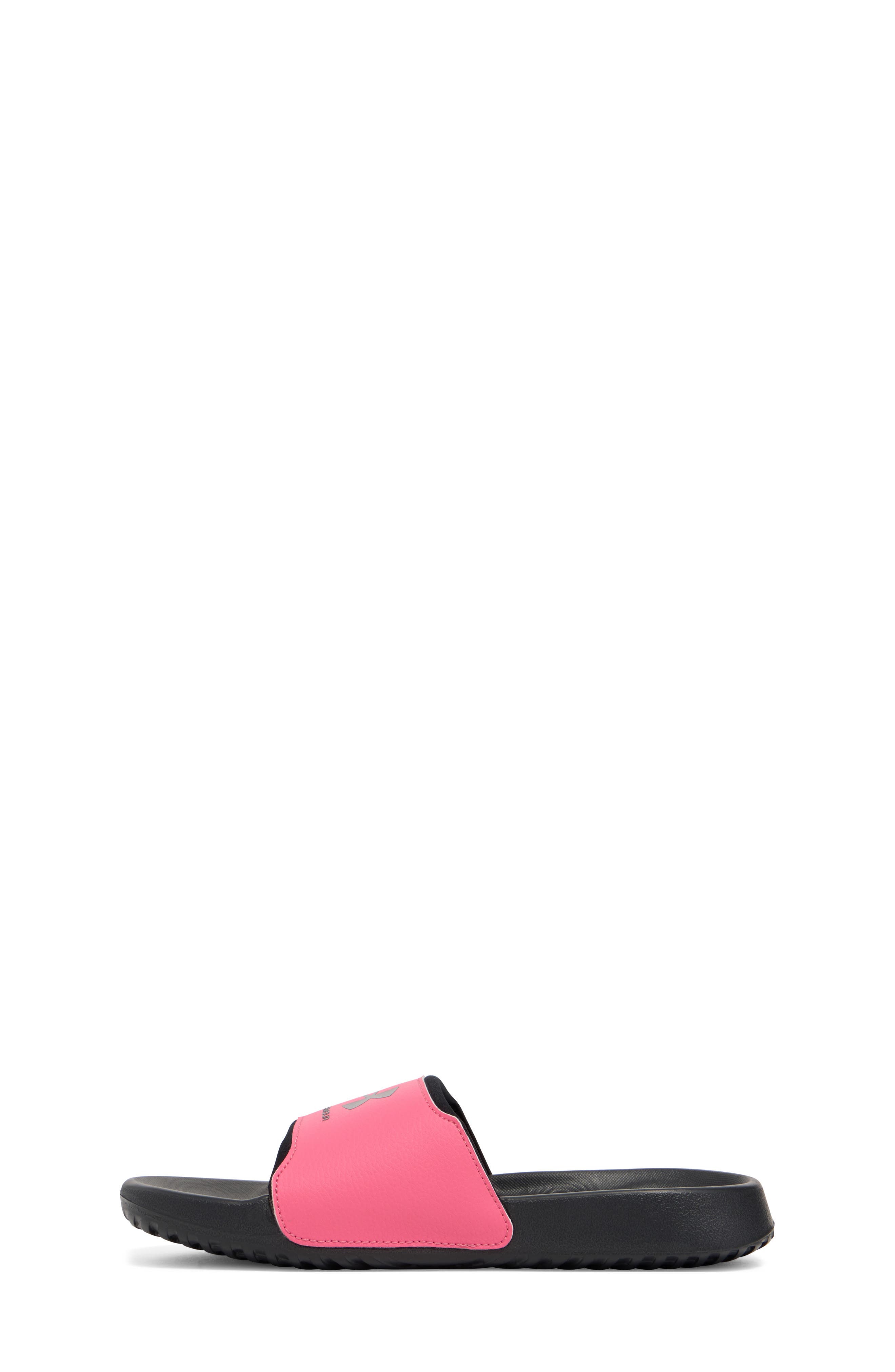 Under Armour Kids' UA Ignite Select Slide Sandal, Alternate, color, Black/ Pink