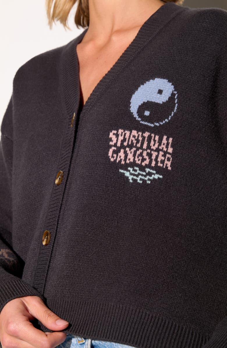 Spiritual Gangster El Tigre Delaney Cardigan, Alternate, color, Ash