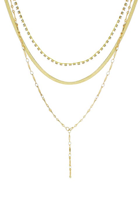 Crystal Chain Layered Y-Necklace