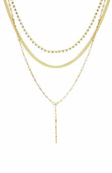 Crystal Chain Layered Y-Necklace