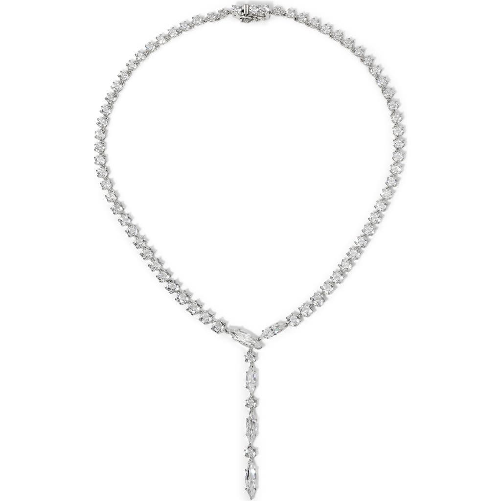 Nadri Beatrix Mixed Cubic Zirconia Y-necklace In Silver