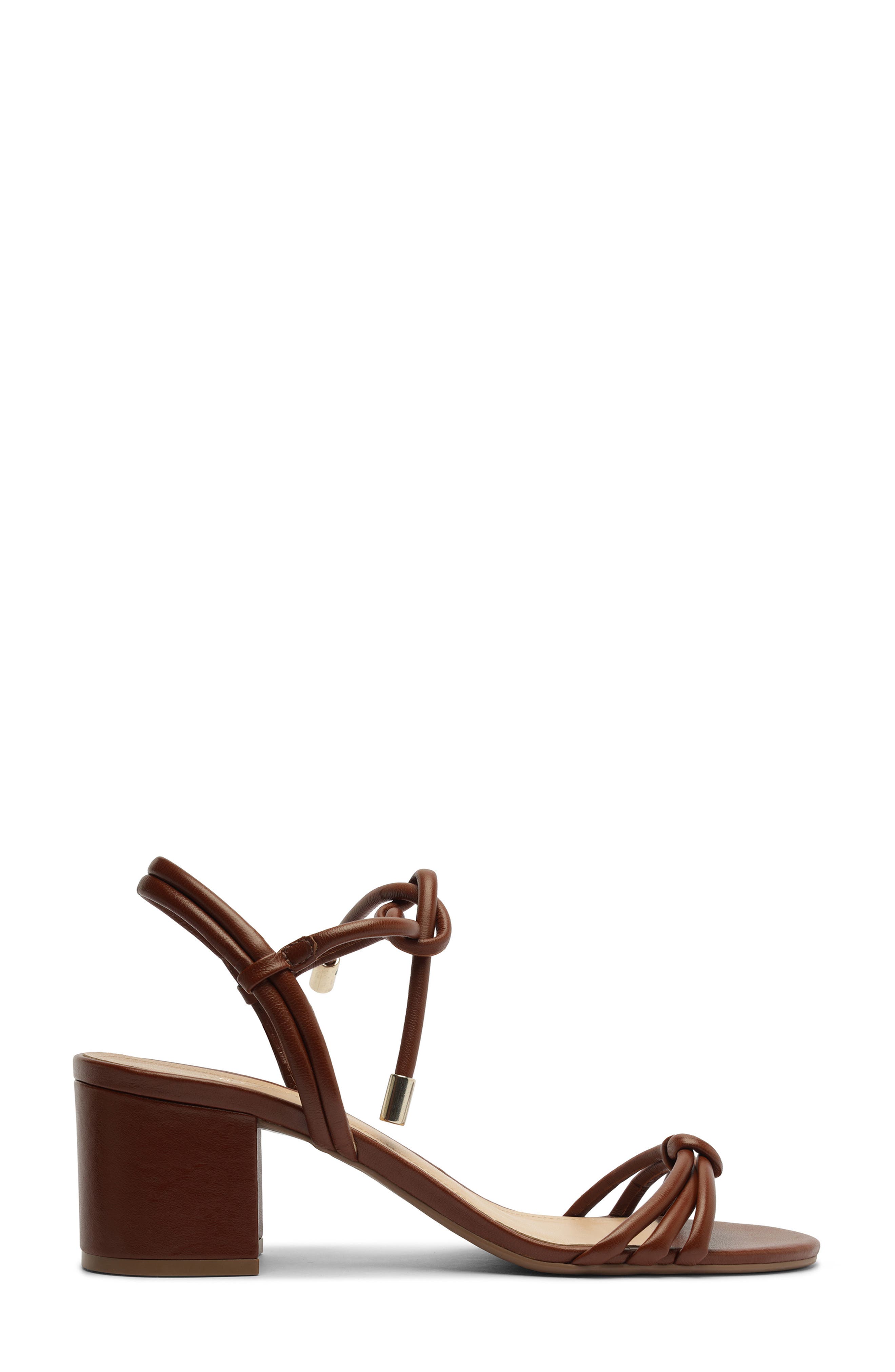 Arezzo Camila Mid Ankle Tie Sandal, Alternate, color, Warm Toffee