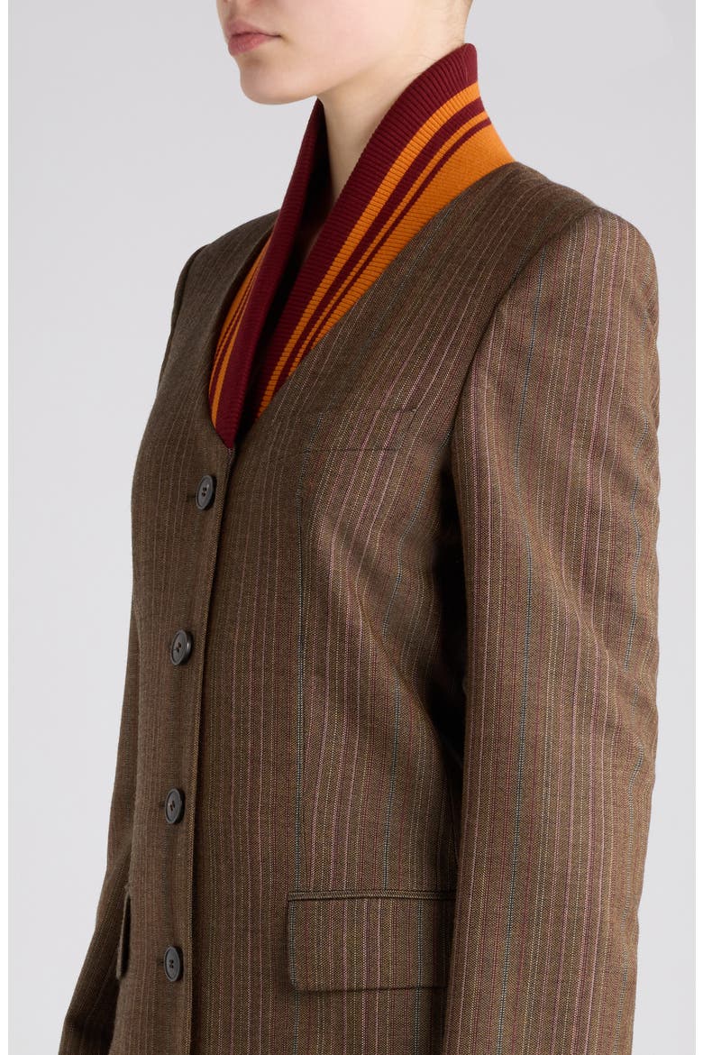 Ritt Tonal Stripe Wool Coat, Alternate, color, TAN