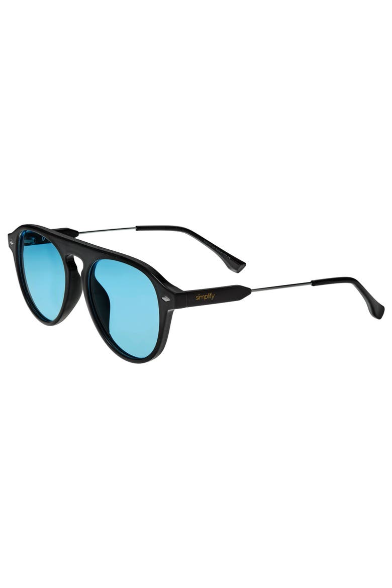 Carter Polarized Sunglasses, Main, color, Black/Blue