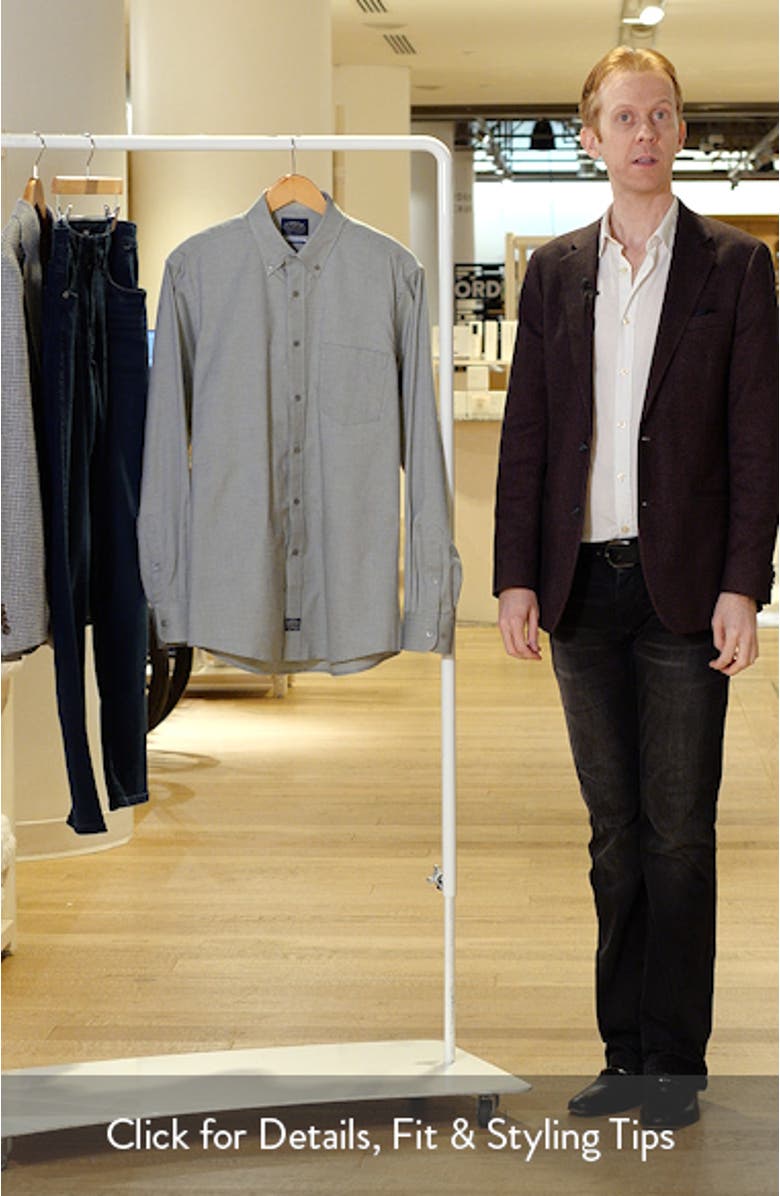 Eagle Regular Fit Light Grey Cotton Button-Down Oxford Shirt, sales video thumbnail