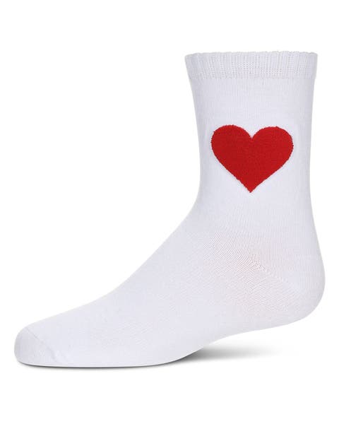 Fuzzy-Heart-Embroidered Crew Sock (Toddler, Little Kid & Big Kid)