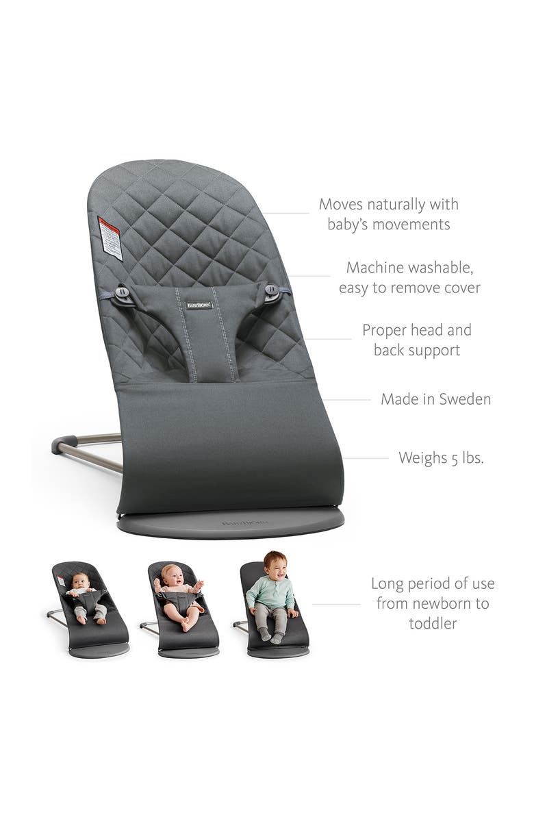 BabyBjörn Bouncer Bliss Convertible Quilted Baby Bouncer, Alternate, color, Anthracite