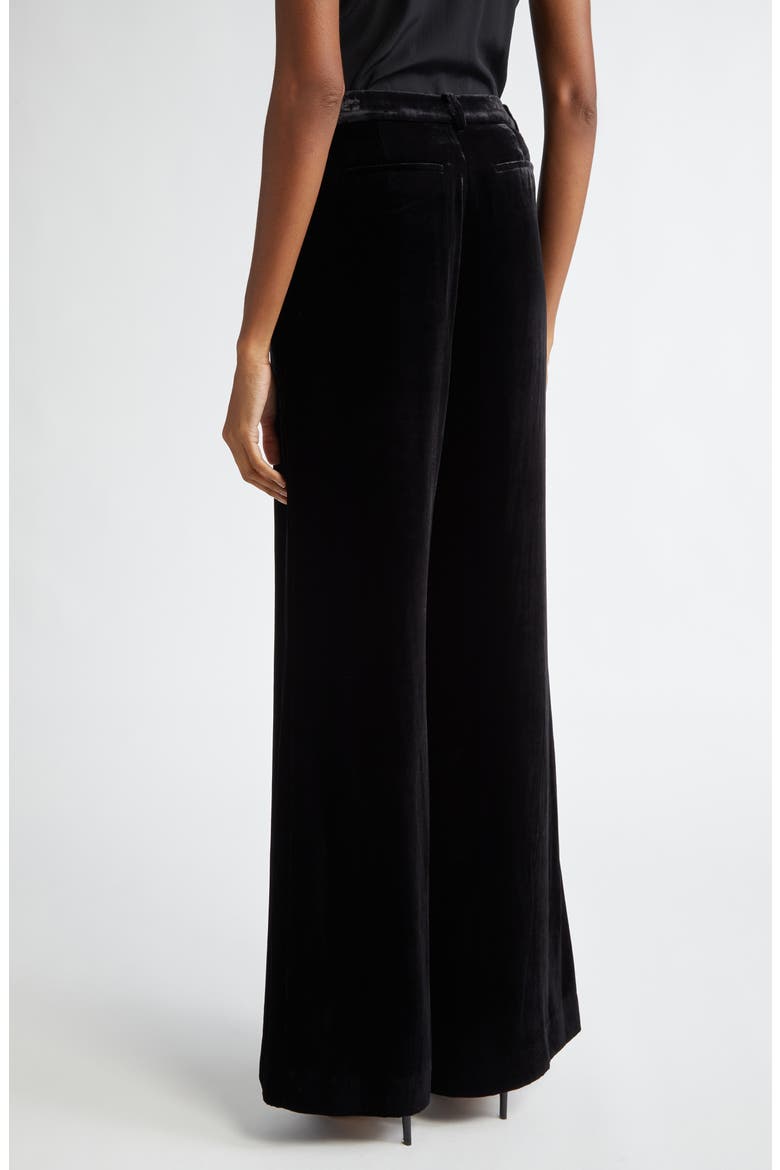 Pilar Wide Leg Velvet Pants, Alternate, color, BLACK