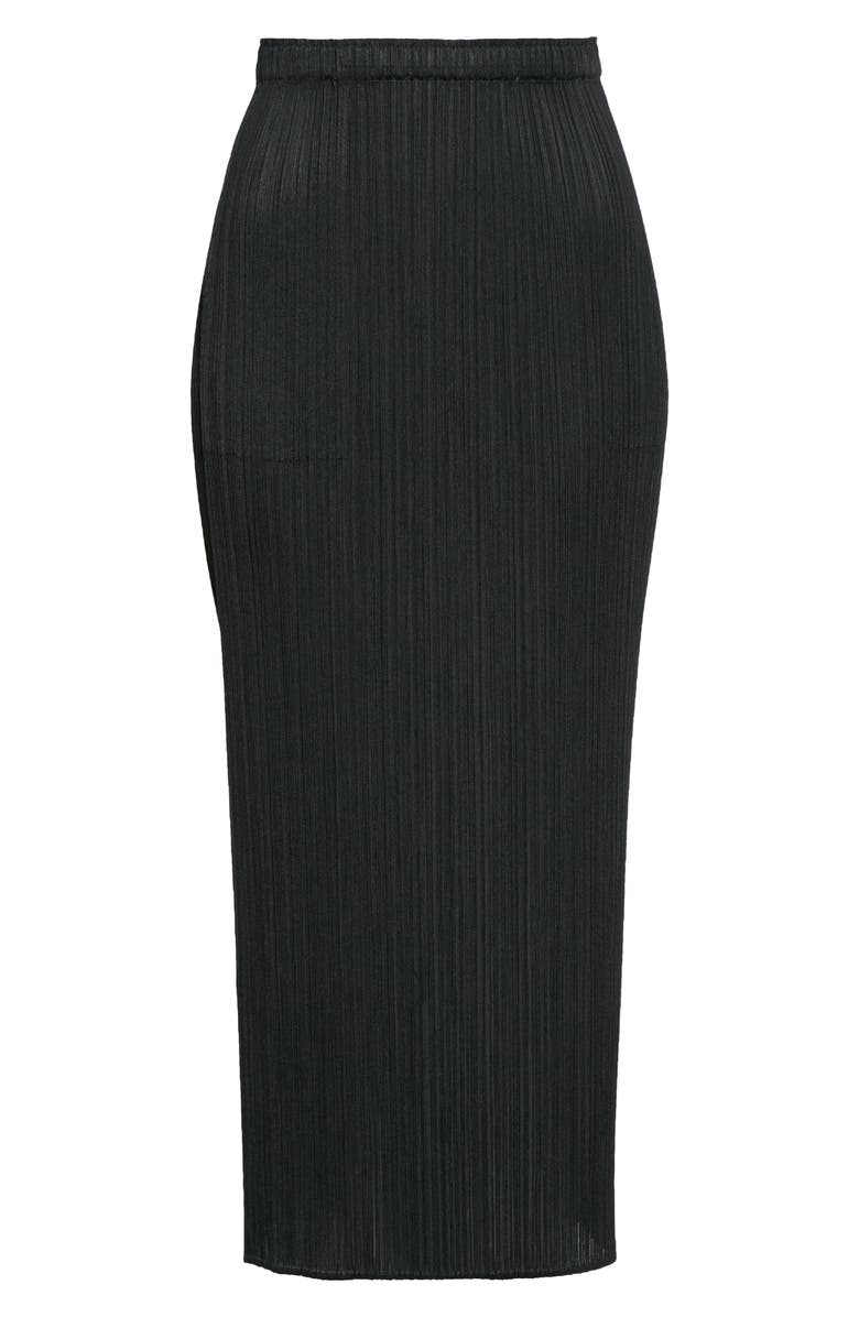 Pleats Please Issey Miyake Basics Pleated Midi Skirt, Alternate, color, Black