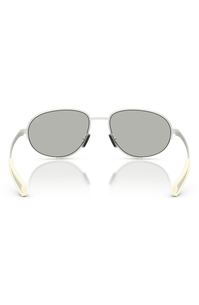 Moncler Circuit 56mm Oval Sunglasses, Alternate, color, Silver / Clear Mirror Silver