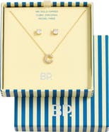 BP. Initial Pendant Necklace & Stud Earrings Set