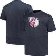 PROFILE Men's Profile Heather Navy Cleveland Guardians Big & Tall Weathered Logo T-Shirt