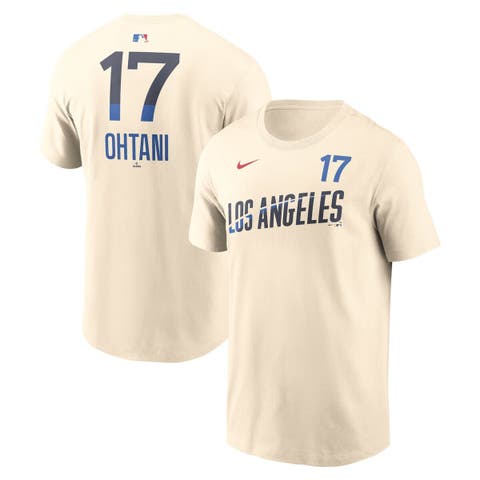 Men's Nike Shohei Ohtani Natural Los Angeles Dodgers City Connect Name & Number T-Shirt