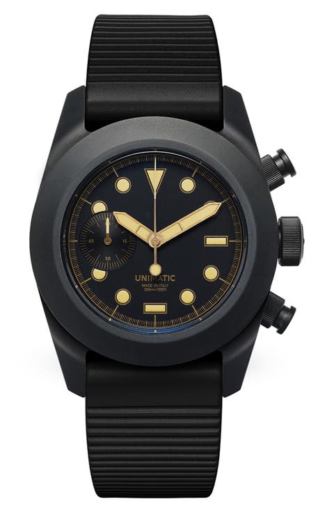 Modello Tre Fixed Chronograph Silicone Strap Watch