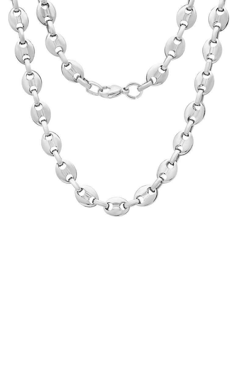 HMY JEWELRY Puff Mariner Chain Necklace, Main, color, Silver