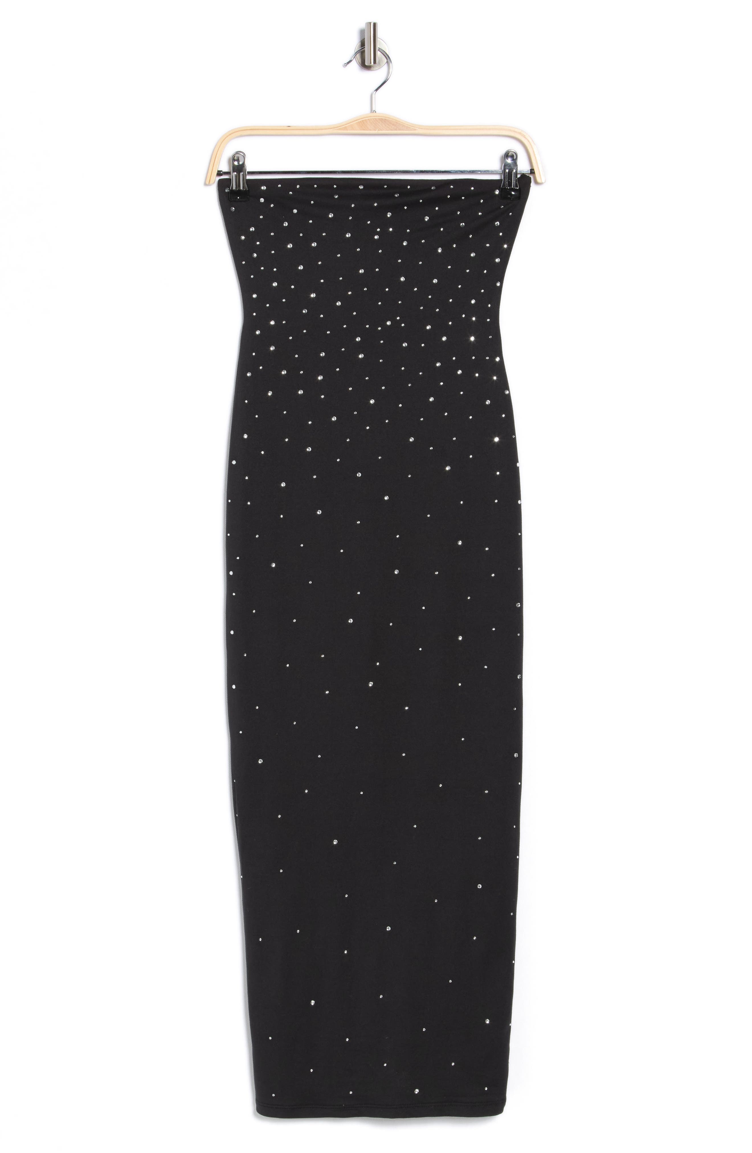 Madden Girl Rhinestone Embellished Strapless Body-Con Dress