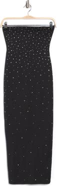 Madden Girl Rhinestone Embellished Strapless Body-Con Dress