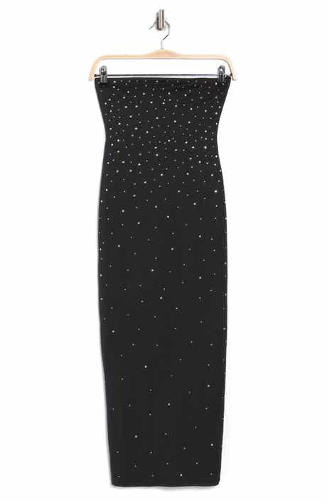 Madden Girl Rhinestone Embellished Strapless Body-Con Dress
