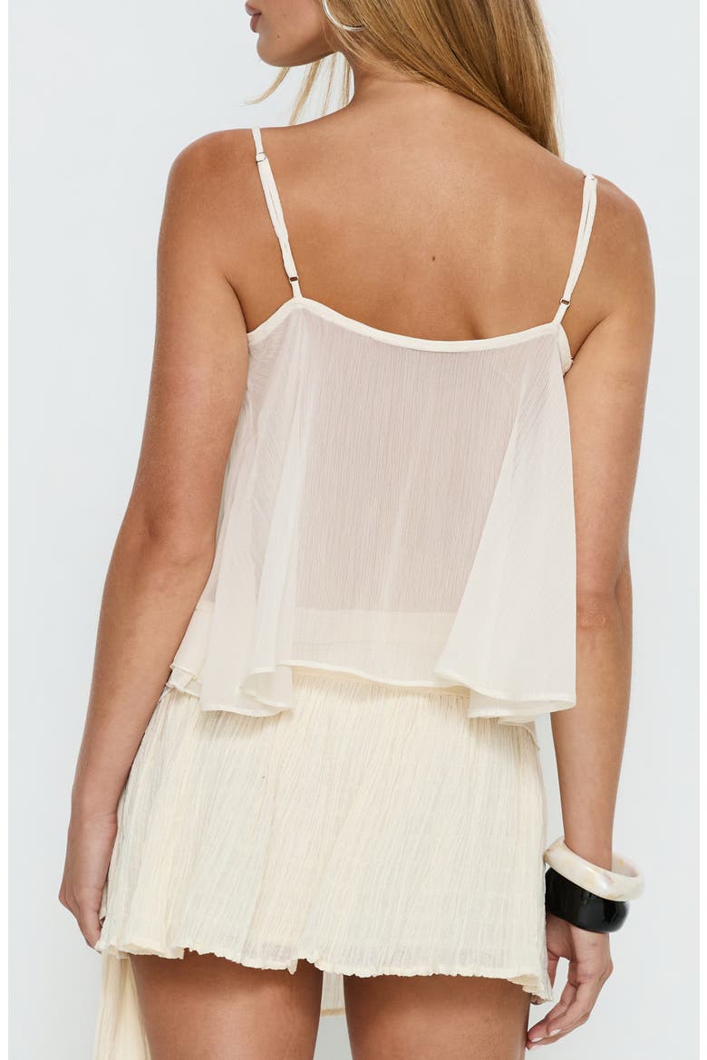 Skinny Dipping Ruffle Sheer Top, Alternate, color, CREAM