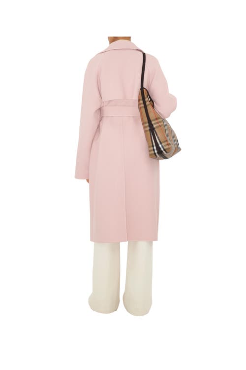 Burberry Cashmere Wrap Coat In Pink