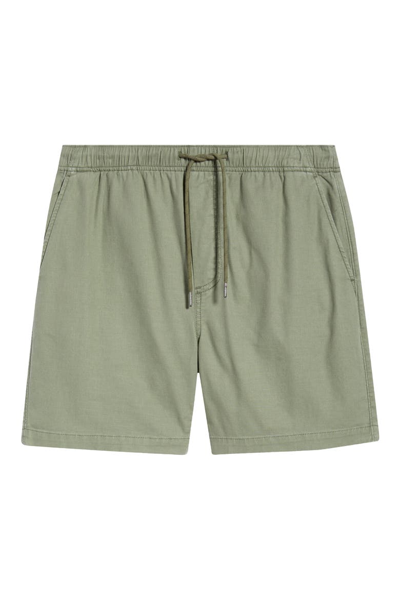 Essential Stretch Cotton Drawstring Shorts, Alternate, color, DESERT OLIVE