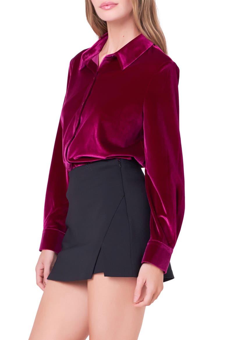 Velvet Shirt, Alternate, color, BERRY