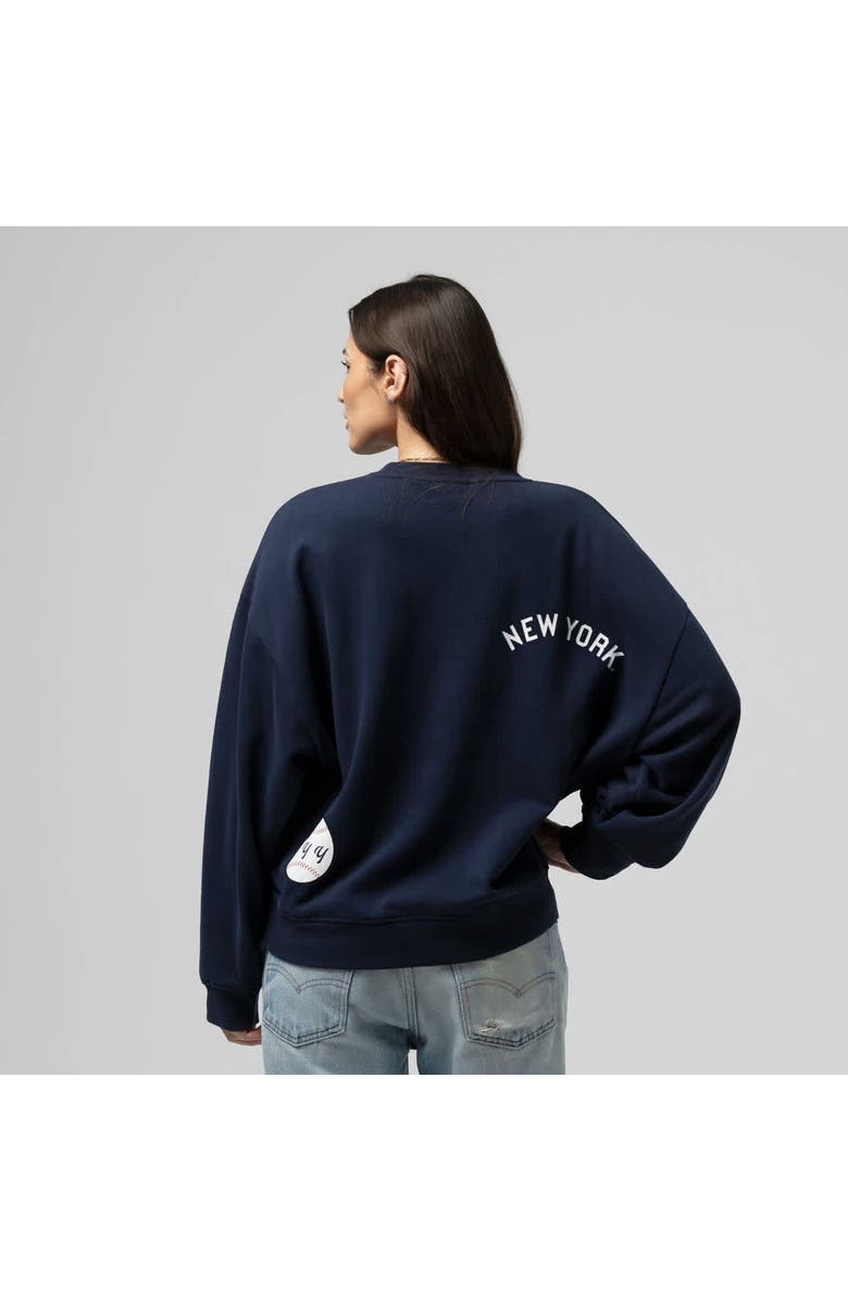 Mitchell & Ness Women's Mitchell & Ness  Navy New York Yankees Cooperstown Collection Crewneck Sweatshirt, Alternate, color, Navy
