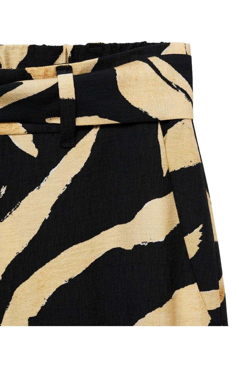 MANGO Printed Straight Leg Pants, Alternate, color, Black