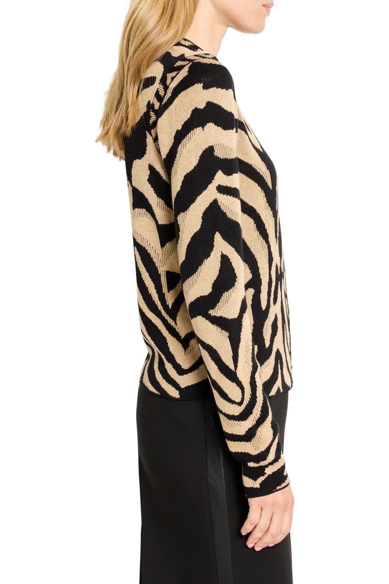 Animal Print Jacquard Cardigan, Alternate, color, NEUTRAL MULTI