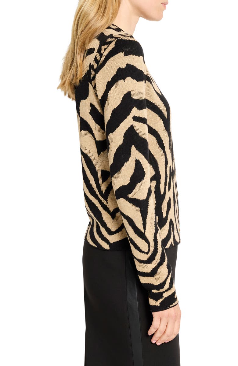 NIC+ZOE Animal Print Jacquard Cardigan, Alternate, color, Neutral Multi