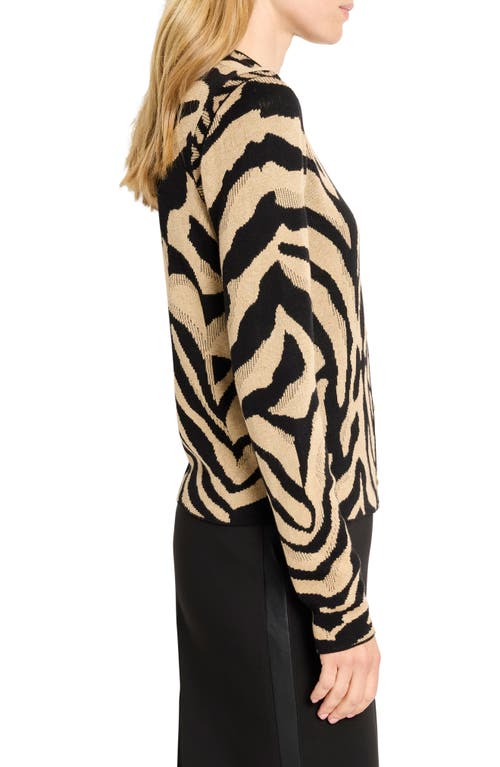 Nic + Zoe Nic+zoe Animal Print Jacquard Cardigan In Multi