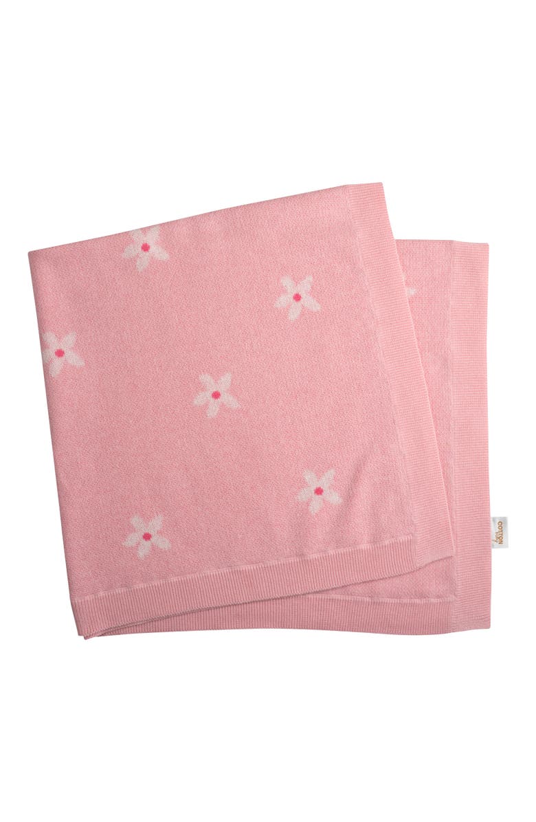 Rachel Riley Daisy Knit Blanket, Main, color, Pink