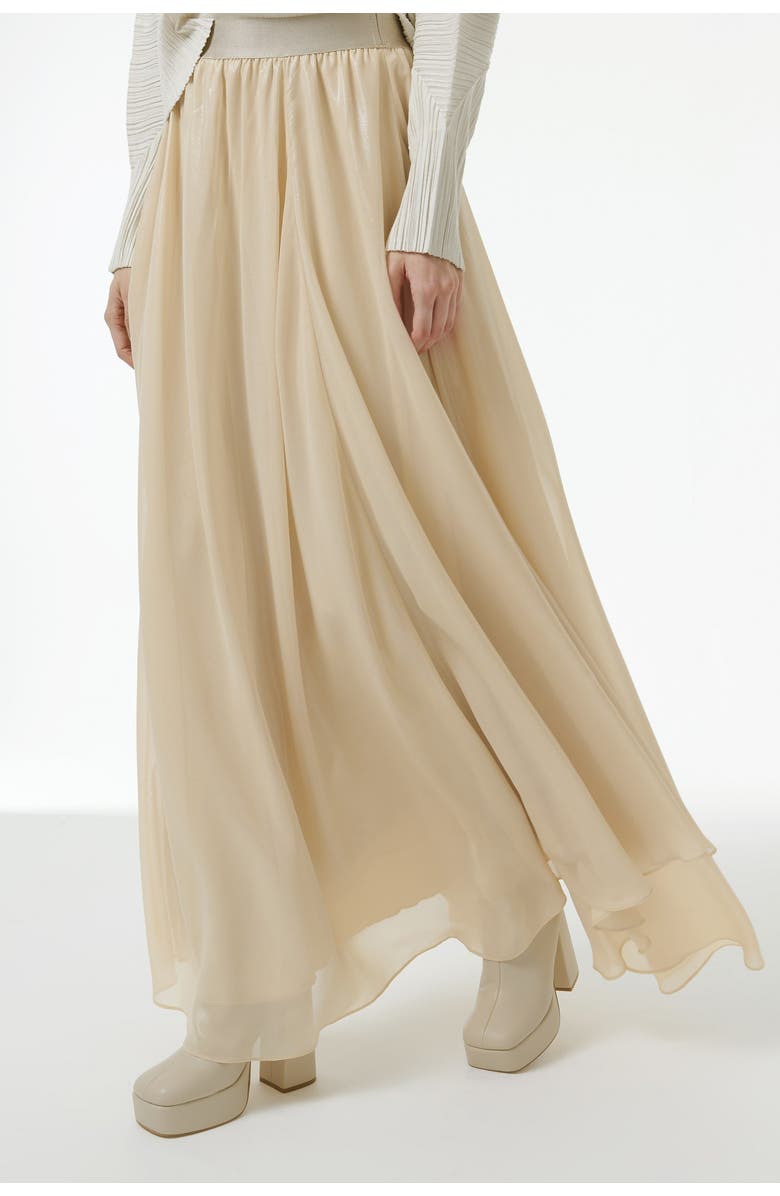 Leem Elasticated Waist Asymmetric Skirt, Alternate, color, Neutrals